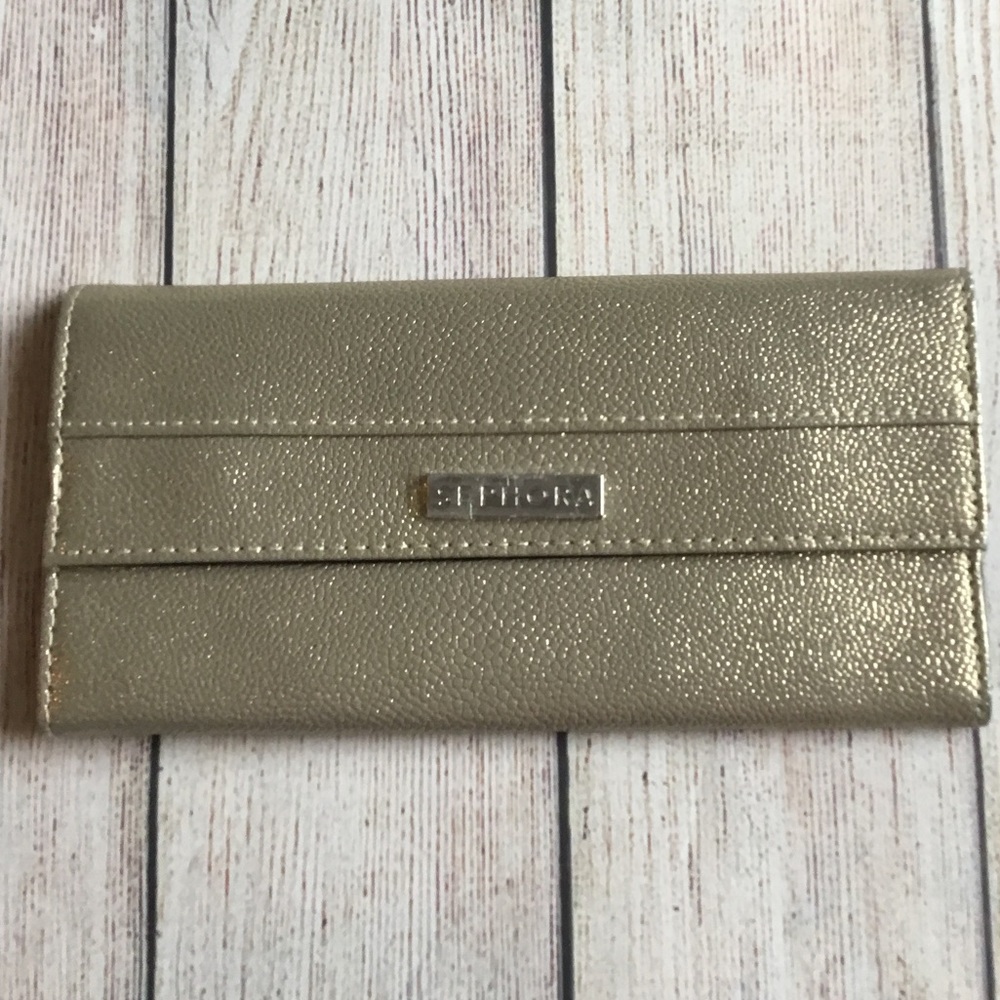 NWT Sephora Gold Metallic Travel Brush Holder Case